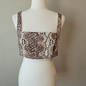 Forever 21 Snake Print Bandeau Crop Size Large
